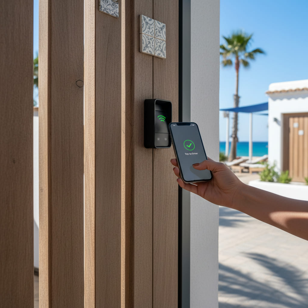 Teléfono mostrando QR en lector óptico